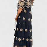 Vestido de Verano Elegante de Malla con Diseño Hueco y Corte Fluido