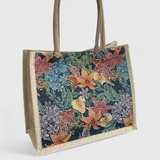 Bolsa de Yute con Estampado Floral
