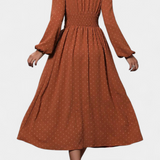 Vestido Midi de Oficina con Lunares Suizos