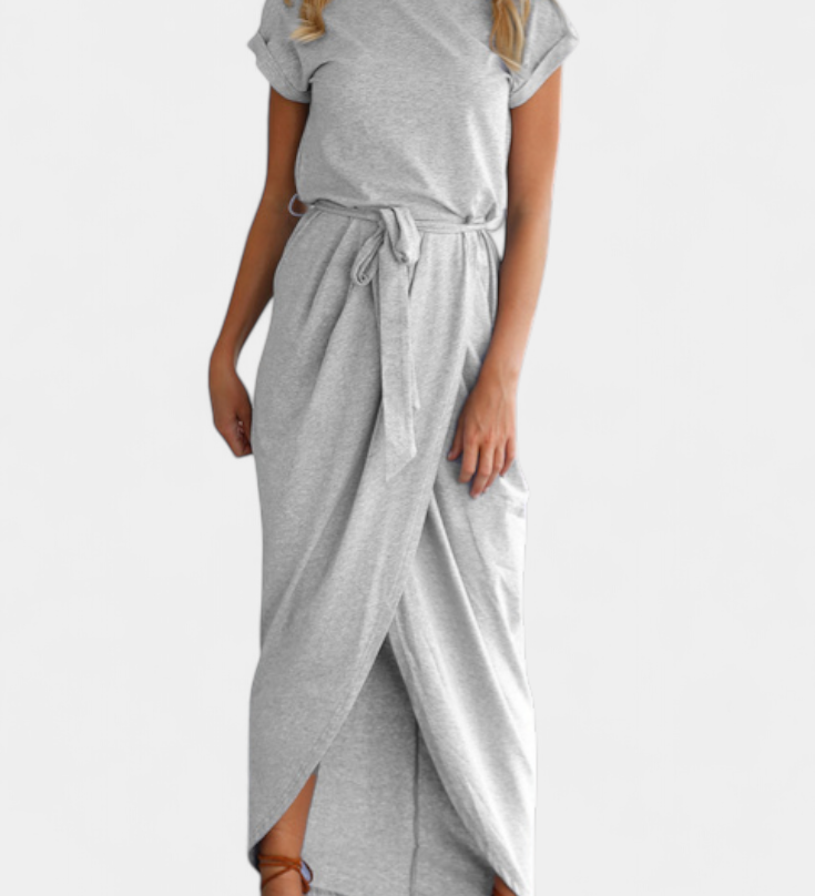 Vestido Midi Envolvente con Abertura Lateral