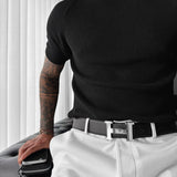 Camiseta de punto de corte ajustado – Negro