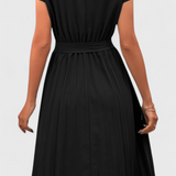 Vestido Midi Elegante de Tejido Ligero y Corte Fluido