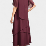 Vestido Asimétrico de Chifón con Silueta Flotante