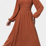 Vestido Midi de Oficina con Lunares Suizos