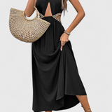 Vestido Midi Halter con Cortes