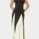 Vestido Maxi Bicolor de Tirantes Finos