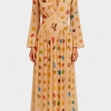 Vestido Estilo Hada con Estampado de Conchas Marinas