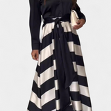 Vestido Camisero Largo a Rayas con Cinturón