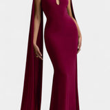 Vestido Maxi con Escote Halter y Corte en Forma de Llave