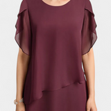 Vestido Asimétrico de Chifón con Silueta Flotante