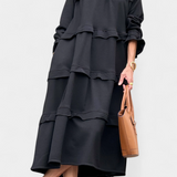 Vestido Sudadera con Volantes y Silueta Casual-Chic