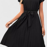 Vestido Midi Elegante de Tejido Ligero y Corte Fluido