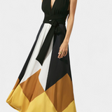 Vestido Largo Polimórfico con Espalda Abierta y Silueta Versátil