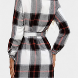 Vestido Camisero Mini de Cuadros con Cinturón