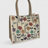 Bolsa de Yute con Estampado Floral