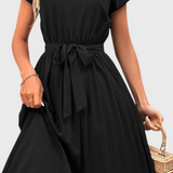 Vestido Midi Elegante de Tejido Ligero y Corte Fluido