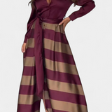 Vestido Camisero Largo a Rayas con Cinturón