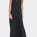 Vestido Maxi sin Mangas en Color Liso y Silueta Elegante