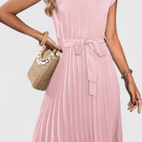 Vestido Midi Elegante de Tejido Ligero y Corte Fluido