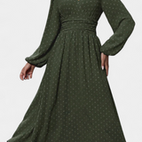 Vestido Midi de Oficina con Lunares Suizos