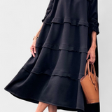 Vestido Sudadera con Volantes y Silueta Casual-Chic