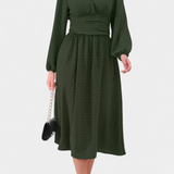 Vestido Midi de Oficina con Lunares Suizos