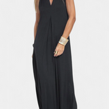 Vestido Maxi sin Mangas en Color Liso y Silueta Elegante