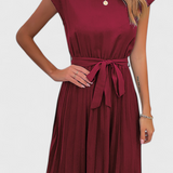 Vestido Midi Elegante de Tejido Ligero y Corte Fluido