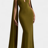 Vestido Maxi con Escote Halter y Corte en Forma de Llave