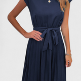 Vestido Midi Elegante de Tejido Ligero y Corte Fluido