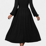 Vestido Midi de Oficina con Lunares Suizos