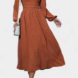 Vestido Midi de Oficina con Lunares Suizos
