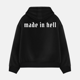 Sudadera oversize con capucha Made in Hell – Negro