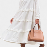 Vestido Sudadera con Volantes y Silueta Casual-Chic