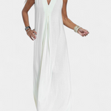 Vestido Maxi sin Mangas en Color Liso y Silueta Elegante