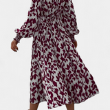 Vestido A-Line de Leopardo con Cintura Ajustable