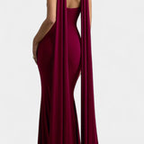 Vestido Maxi con Escote Halter y Corte en Forma de Llave