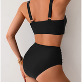 Fátima | Bikini drapeado de textura elegante