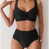 Fátima | Bikini drapeado de textura elegante