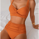 Fátima | Bikini drapeado de textura elegante