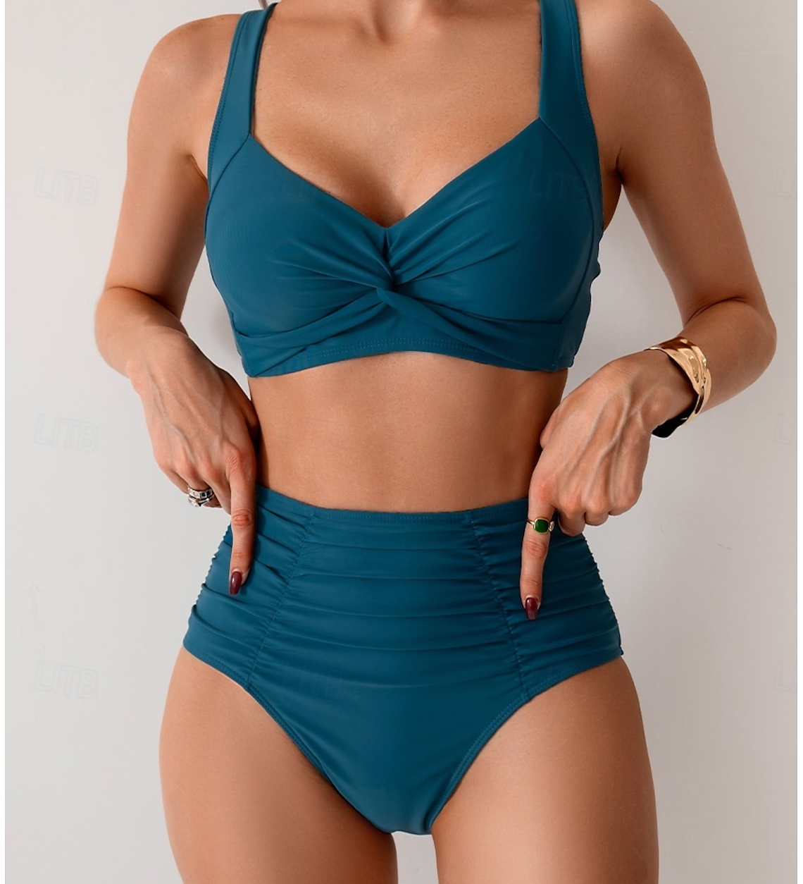 Fátima | Bikini drapeado de textura elegante