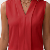 Nele | Blusa Sin Mangas con Escote en V y Corte Fluido