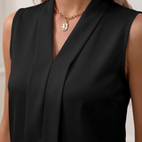 Nele | Blusa Sin Mangas con Escote en V y Corte Fluido