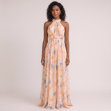 Vestido con Escote Halter Acuarela