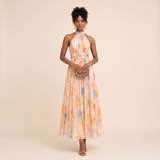 Vestido con Escote Halter Acuarela