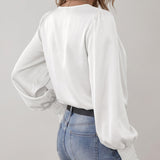 Quinn | Blusa Elegante de Manga Larga con Escote en V