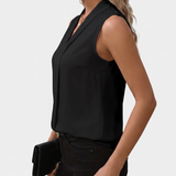 Nele | Blusa Sin Mangas con Escote en V y Corte Fluido