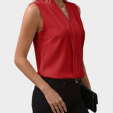 Nele | Blusa Sin Mangas con Escote en V y Corte Fluido