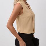 Nele | Blusa Sin Mangas con Escote en V y Corte Fluido