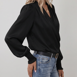 Quinn | Blusa Elegante de Manga Larga con Escote en V